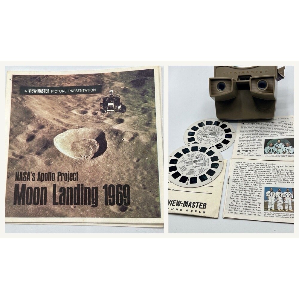 1969 Sawyer’s View-Master Apollo Moon Landing Viewer Reels 2 & 3 Booklet